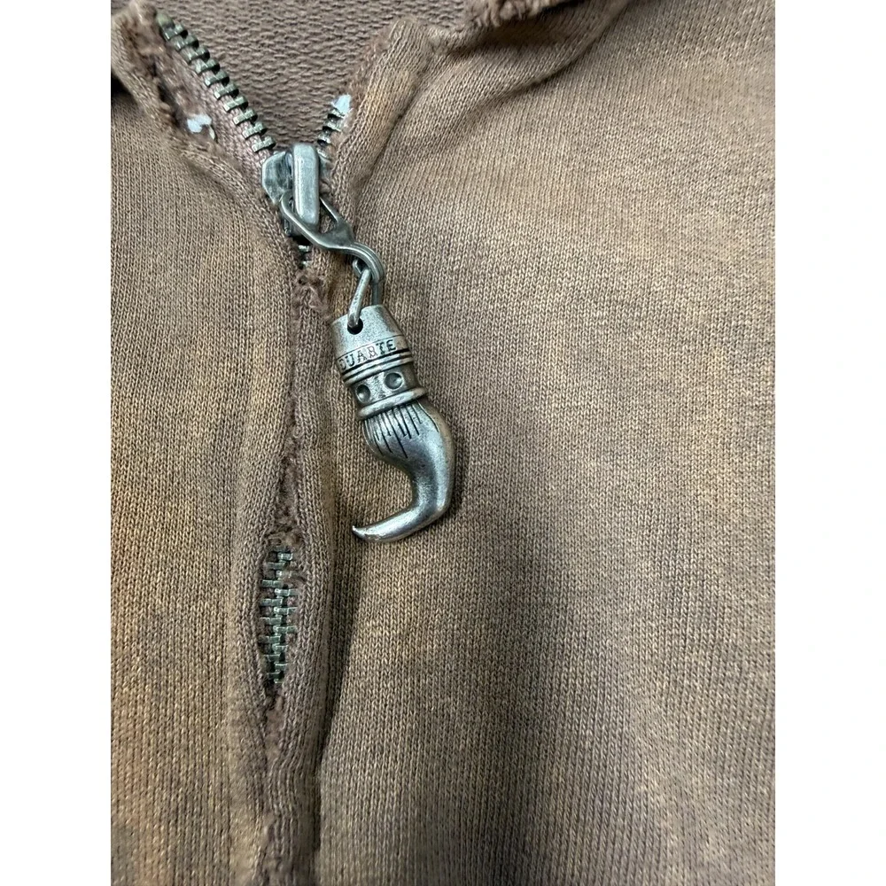 Vintage True Religion Hoodie Men's XL Brown Y2K Full Zip Distressed Made Mexico